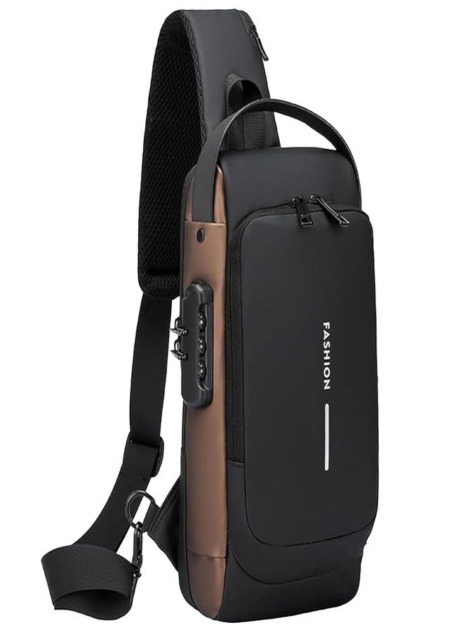 Nyfee Sling Bag for Men Stylish Crossbody Backpack for Men & Women, Anti-Theft Chest Bag with USB Charging Port, Messenger Bags, Casual Shoulder Bag (Black) - Image 1